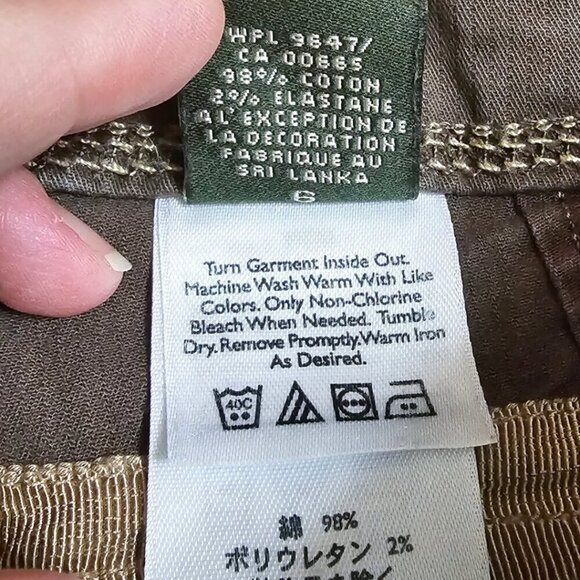 Eddie Bauer Brown Hiking Outdoor Roll Tab Hem Pants Sz 6 - Picture 9 of 10